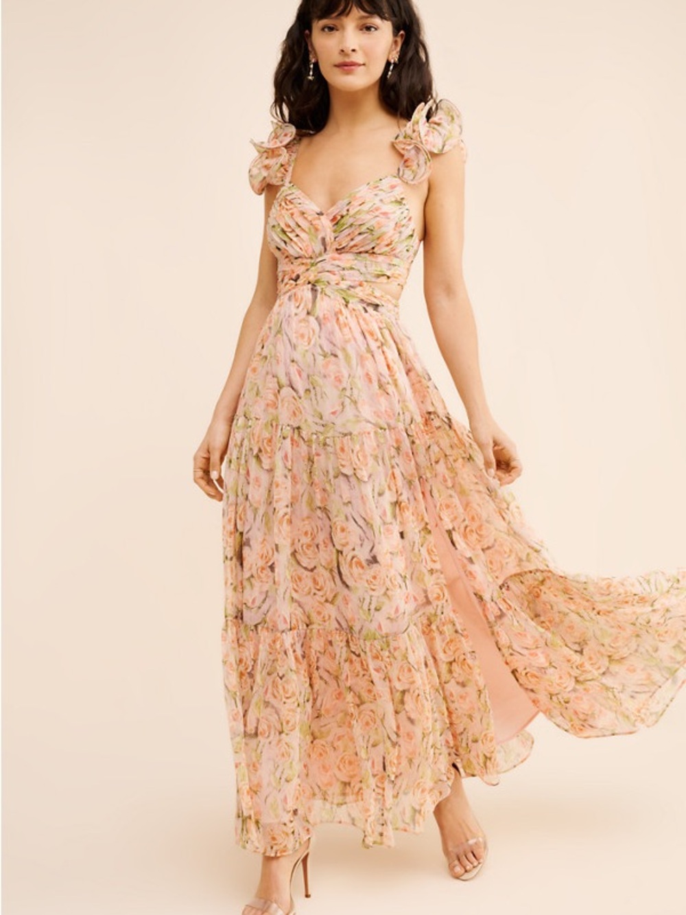 ASTR The Label Fritillaria Floral Maxi Dress with cut outs - Picture 1 of 6